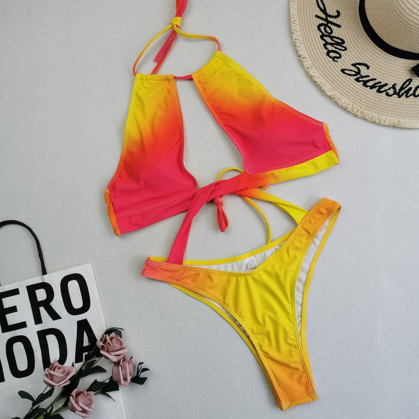 Women One-Piece Swimsuit Sexy plus-Sized New Bikini Gradient Printing Swimsuit