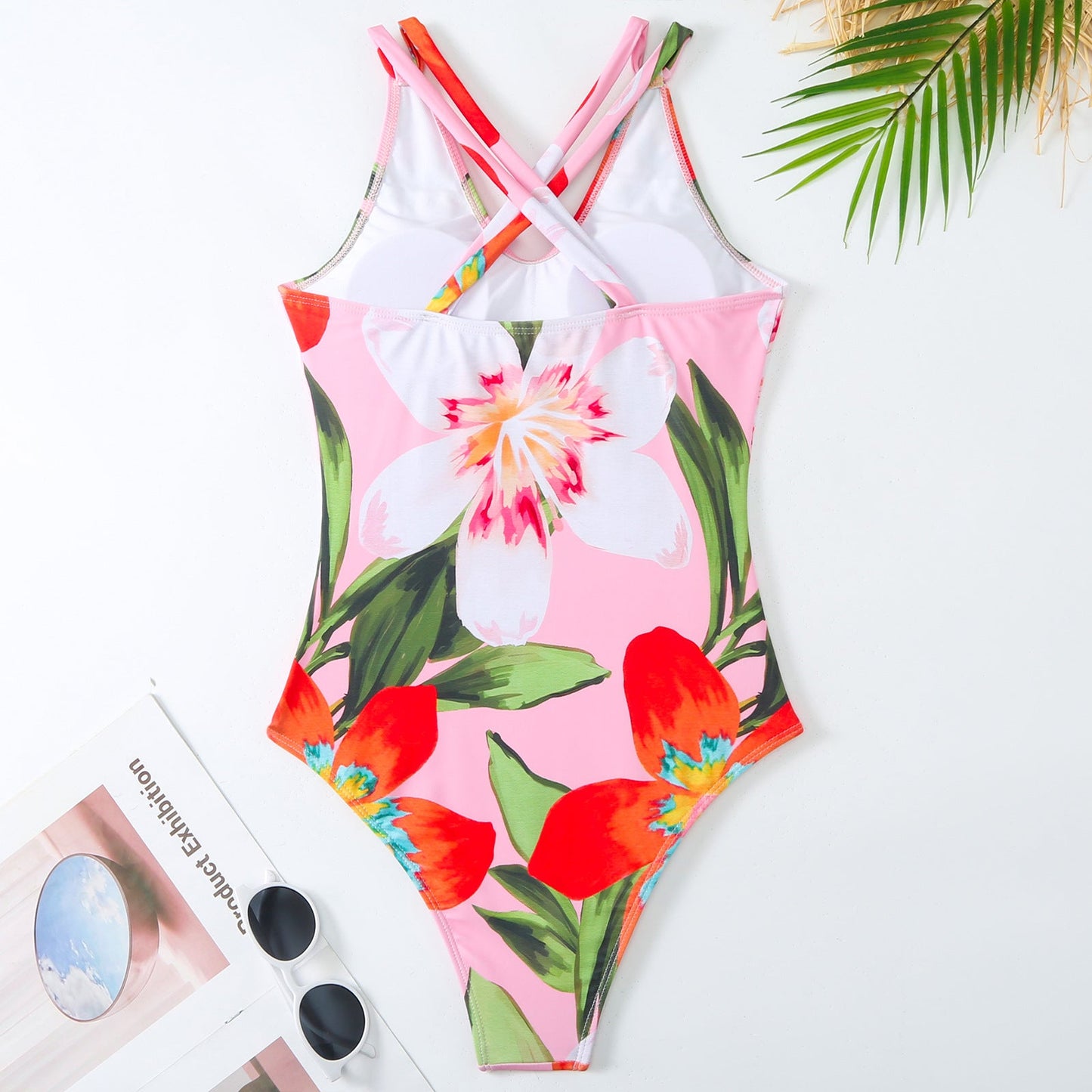 Solid Color One Piece Wome Swimwear Set French Retro Covering Belly Thin Swimming