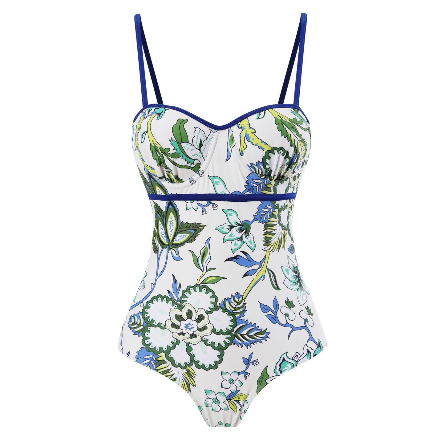 One Piece Swimsuit Women Skinny Slimming Vintage Printed Chiffon Dress with Steel Bracket Hard Bag Swimsuit