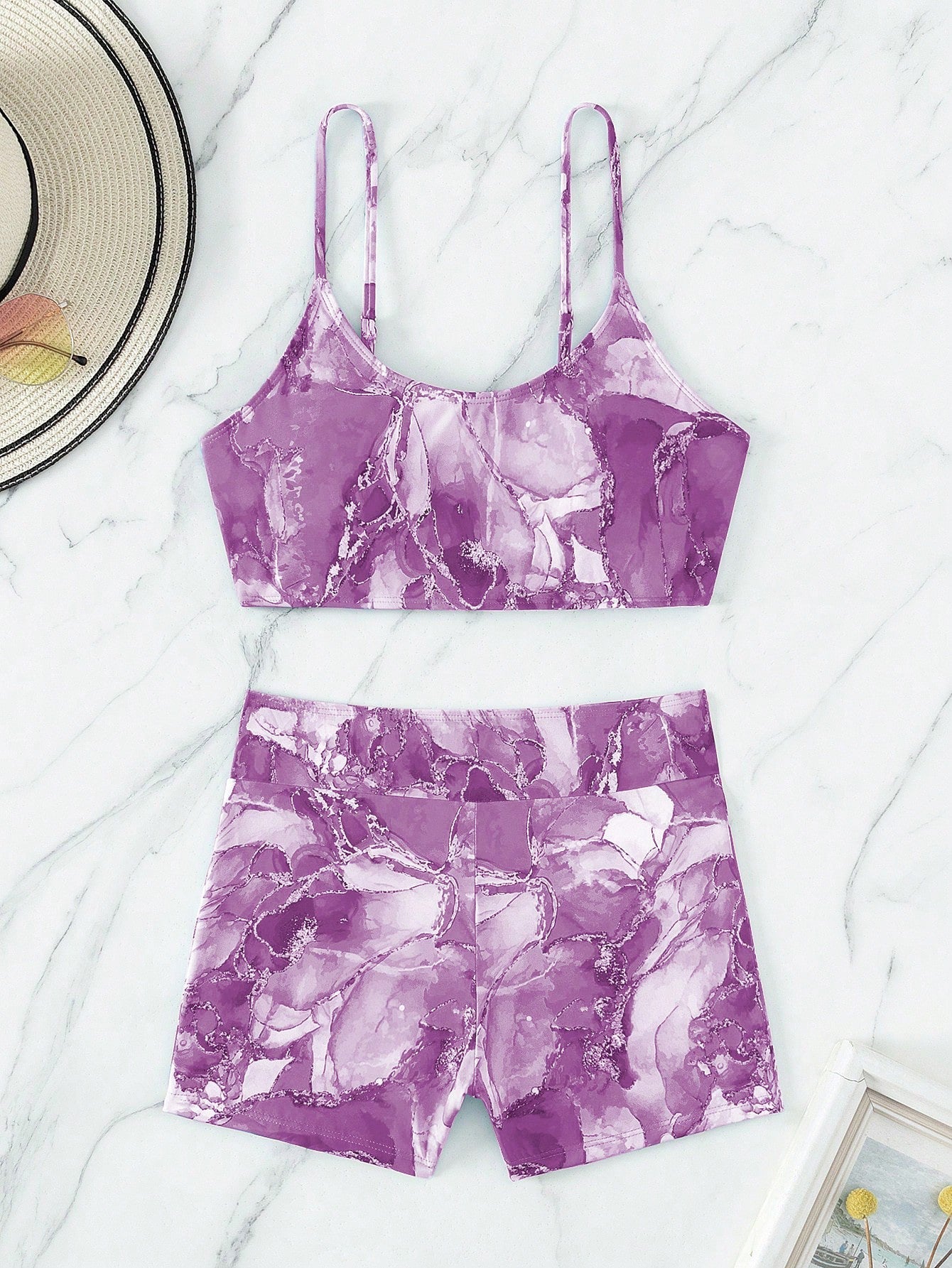 Swimsuit Women Tie Dyed Split Two Piece Set Printed Bikini Swimsuit