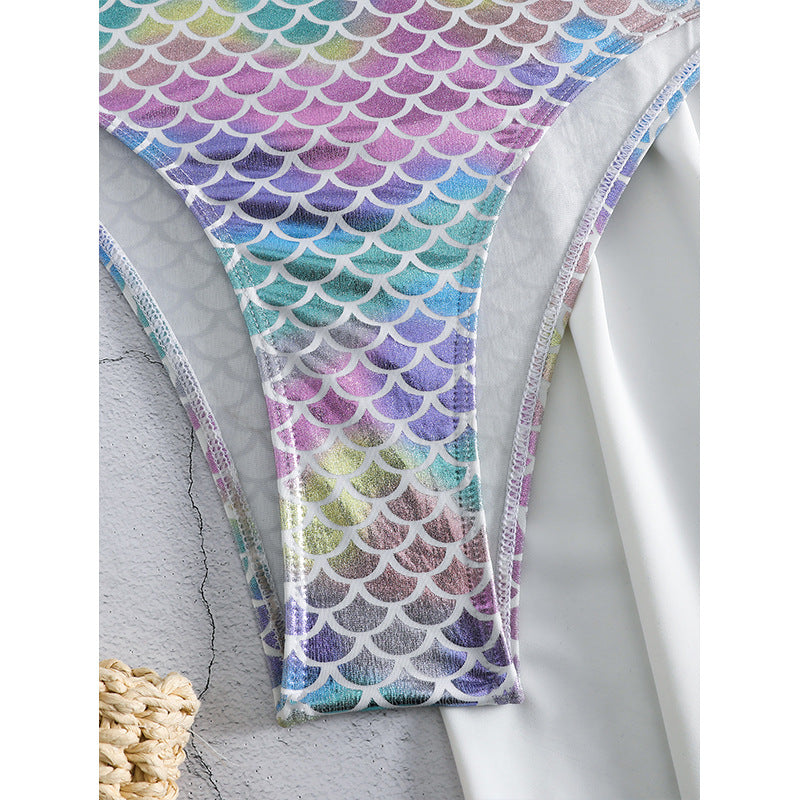 Bronzing Scale Sexy Jumpsuit One Piece Swimsuit Women