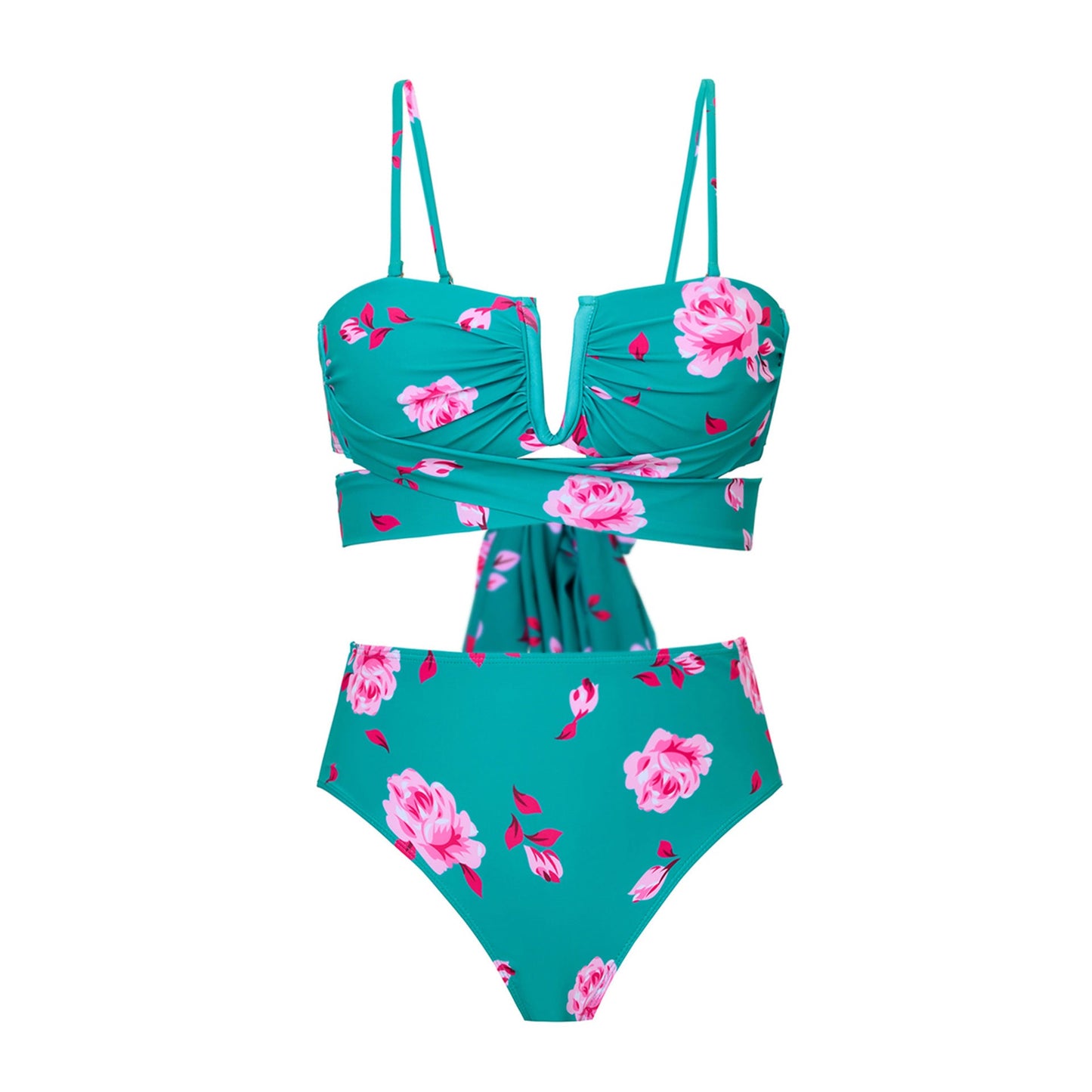 Split Three Piece Sexy Bikini Swimsuit for Women Chiffon Dress Swimsuit Outfit