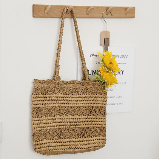 Fairy Hollow Out Cutout out Straw Bag Summer Little Shoulder Woven Bag Vacation Beach Bag Women Bag