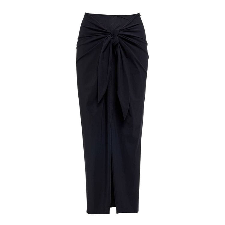 Black White Simple Hollow Out Cutout Out Swimsuit Women Skirt Set