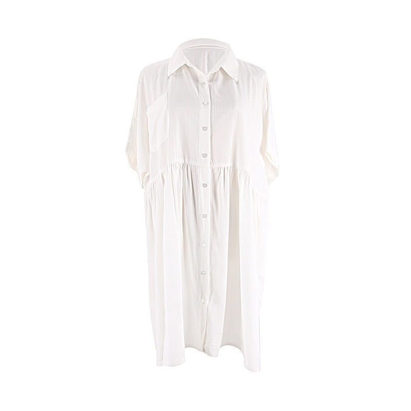 Rayon Bamboo Holiday Shirt Cardigan Loose Bikini Swimsuit Blouse Beach Sun Protection Overclothes