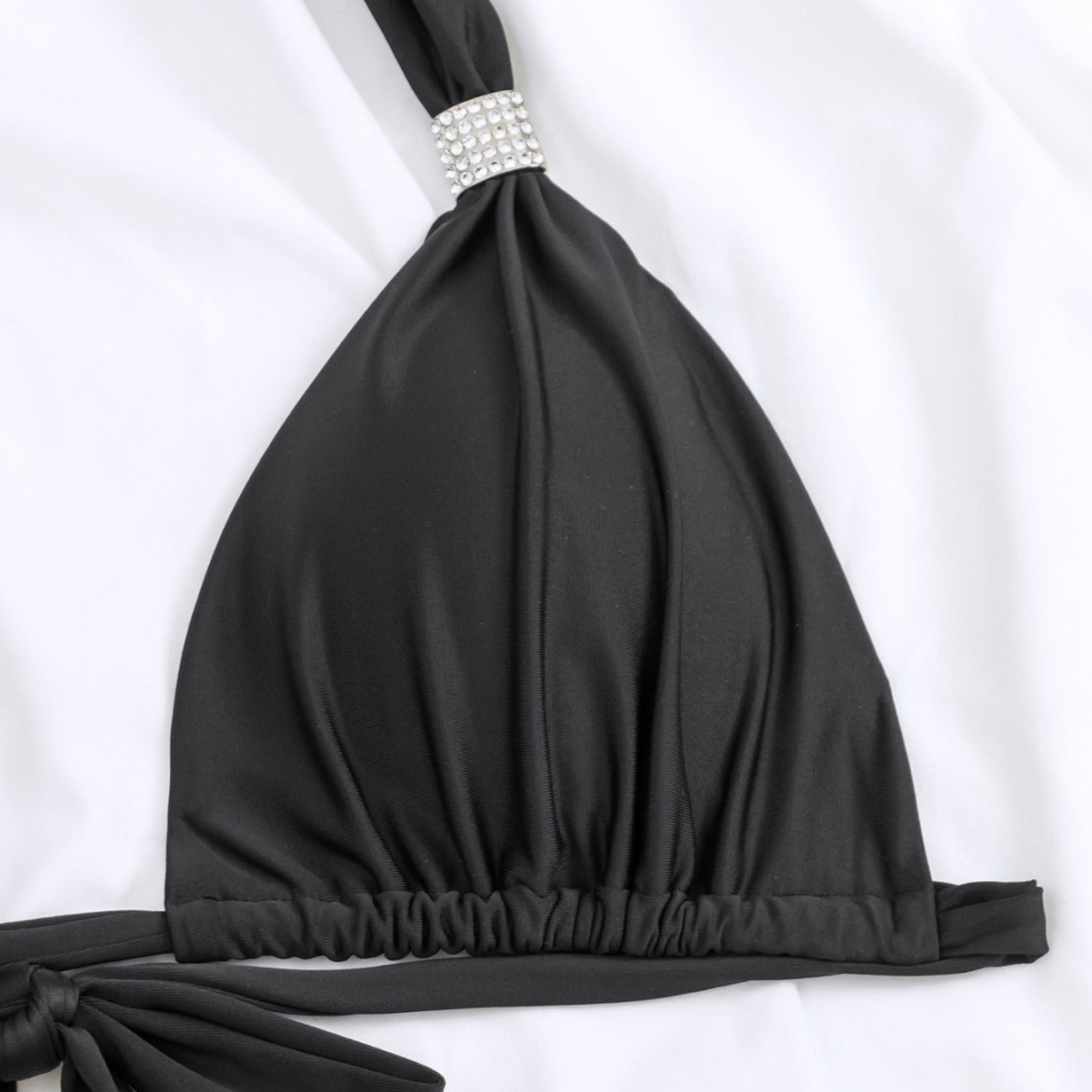 Bikini Solid Color Tied T Shaped Sexy Bikini Split Swimsuit Swimwear