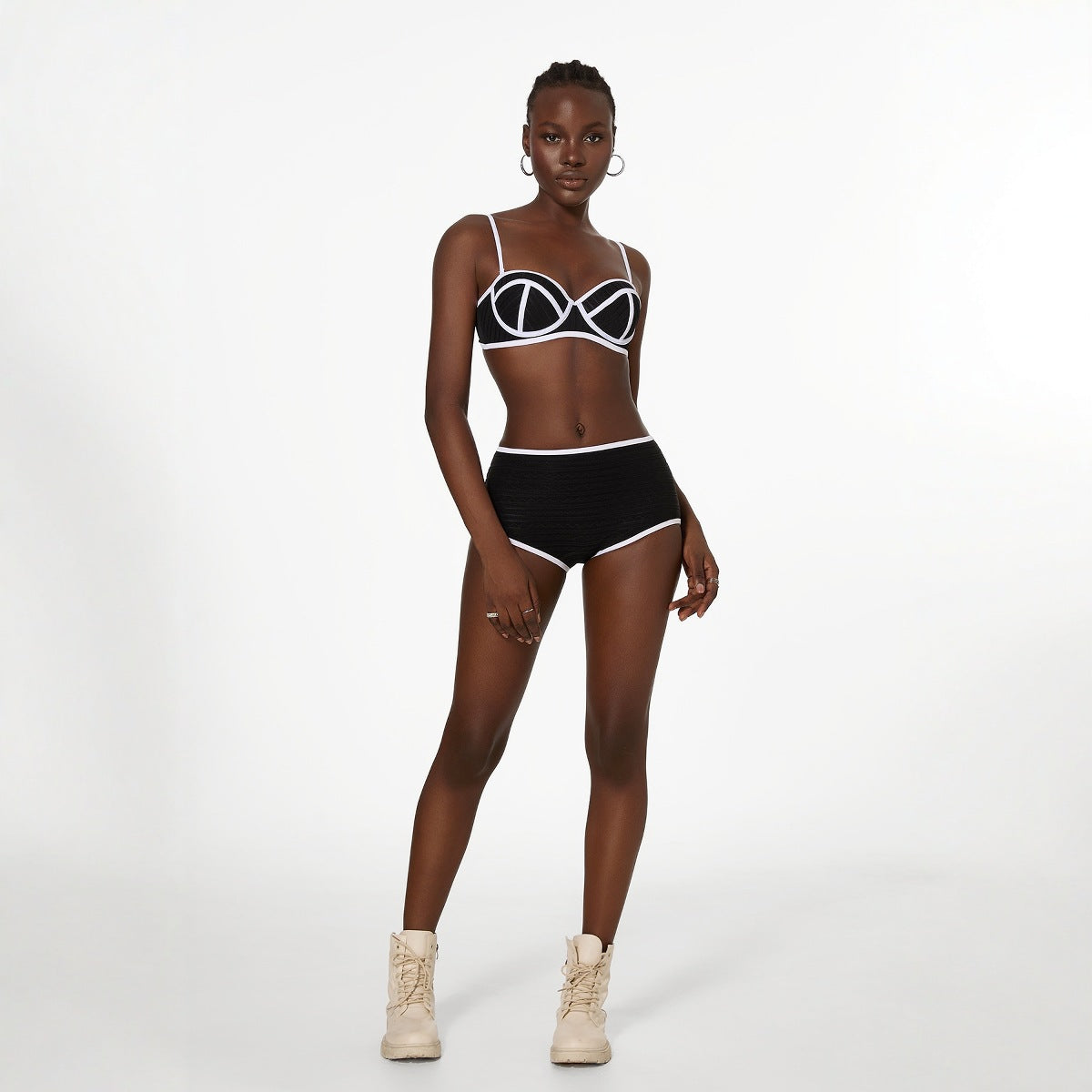 Summer Sexy Vintage Stripe Sexy Basic Bikini Slimming Spring Split Swimsuit Women