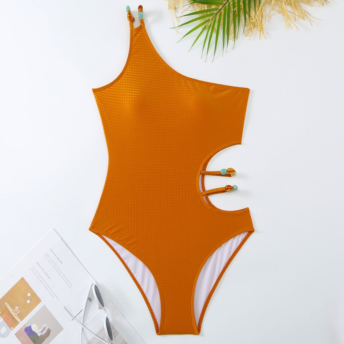 One Piece Swimsuit Women Spring Tight Retro Vacation Swimsuit Chiffon Skirt Set