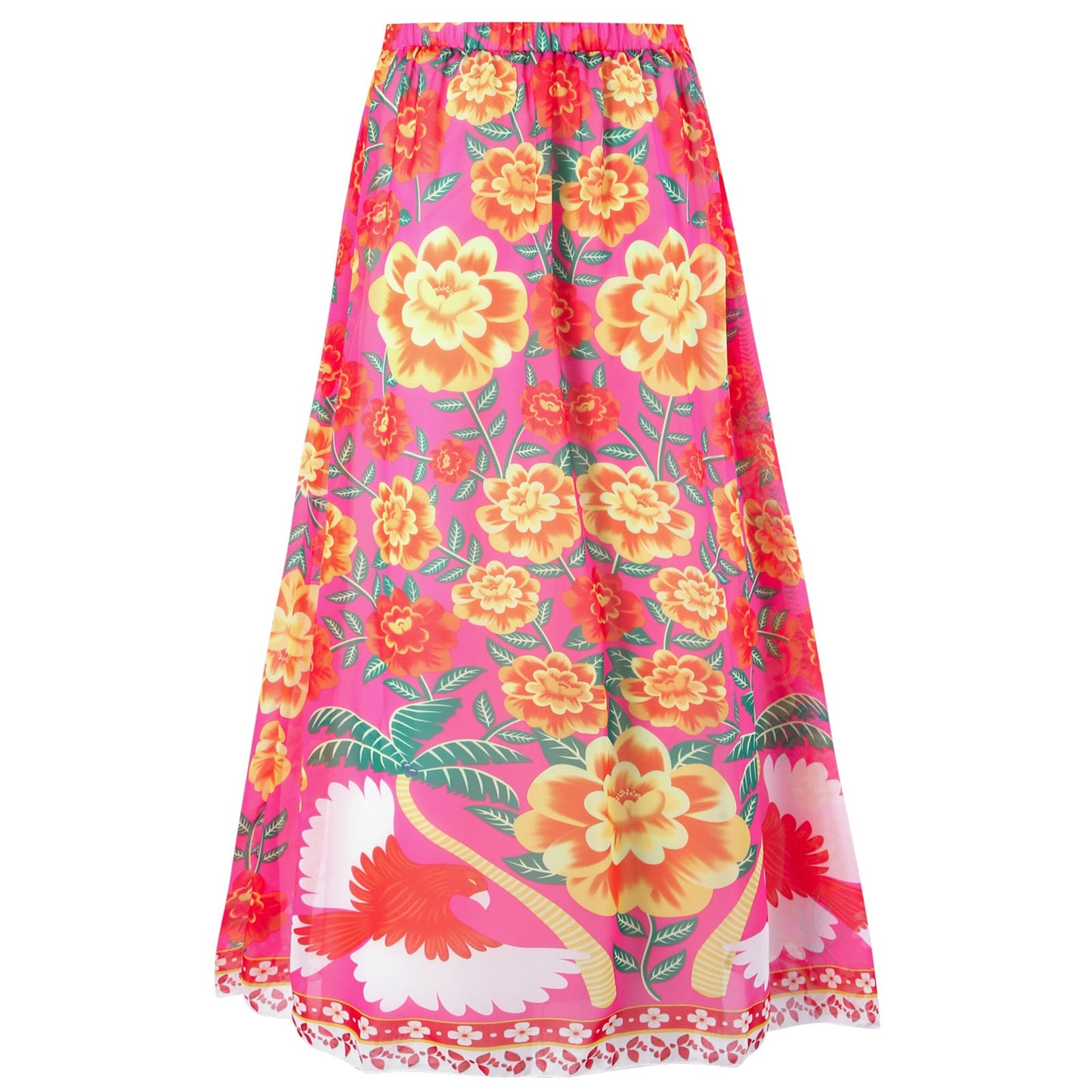 Spring Sexy Swimsuit Women Conservative Warm Printed Swimsuit Wrap Skirt Set