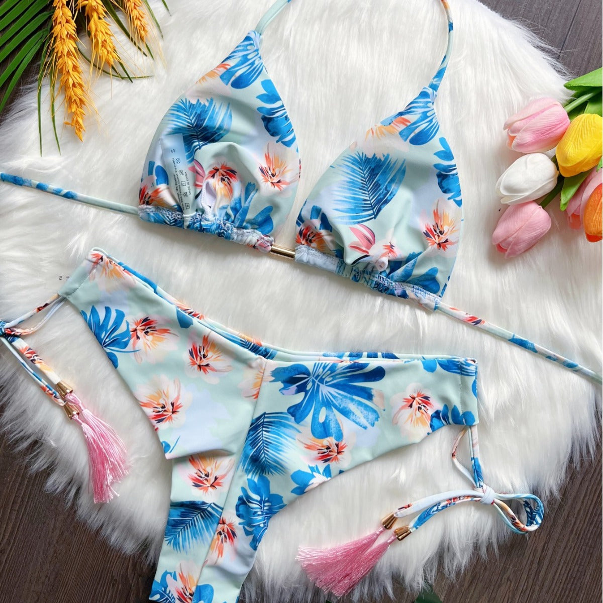 Printed Split Bikini Swimsuit Sexy Triangle Women Swimsuit Swimming Suit