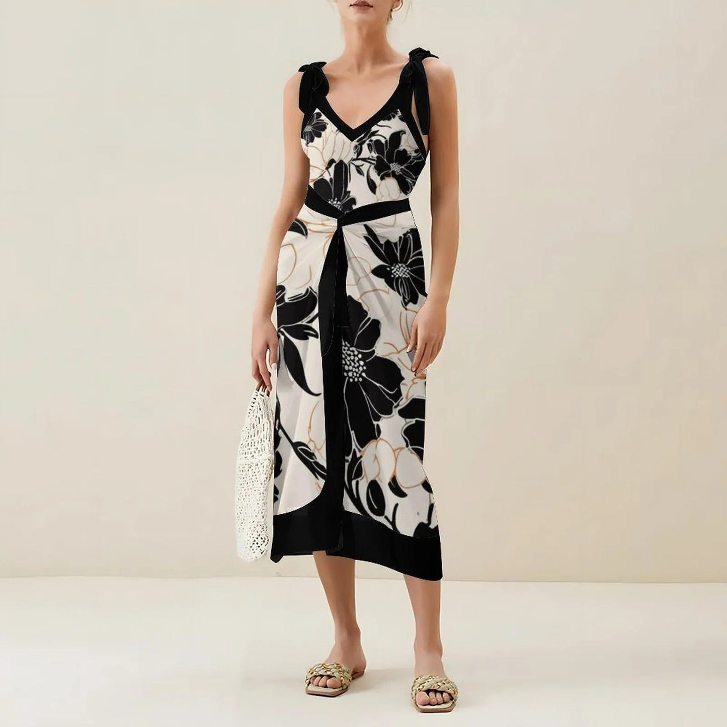 Two Piece Set One Piece Gauze Skirt Swimsuit Multi Color Printing Conservative Sunscreen Swimsuit