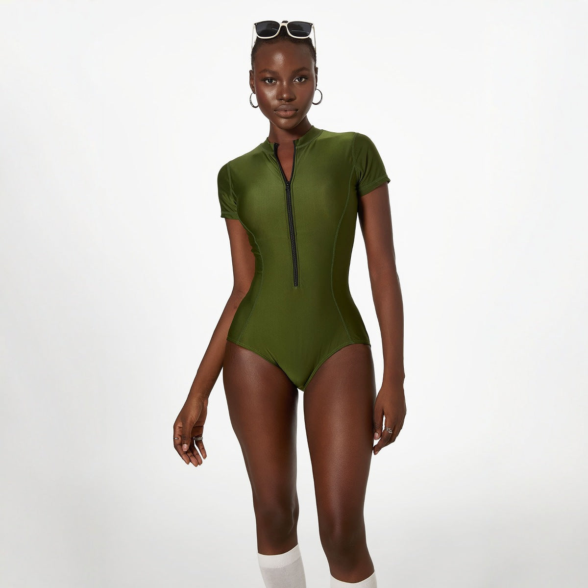 Swimwear Long Sleeve Sunscreen One Piece Bikini Short Sleeve Surfing Swimsuit Women Swimsuit