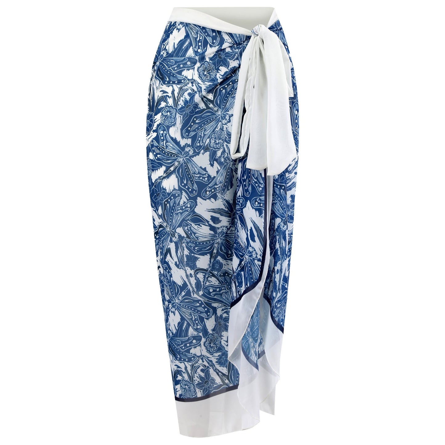 One Piece Swimsuit Women Skinny Slimming Vintage Printed Chiffon Dress With Steel Bracket Hard Bag