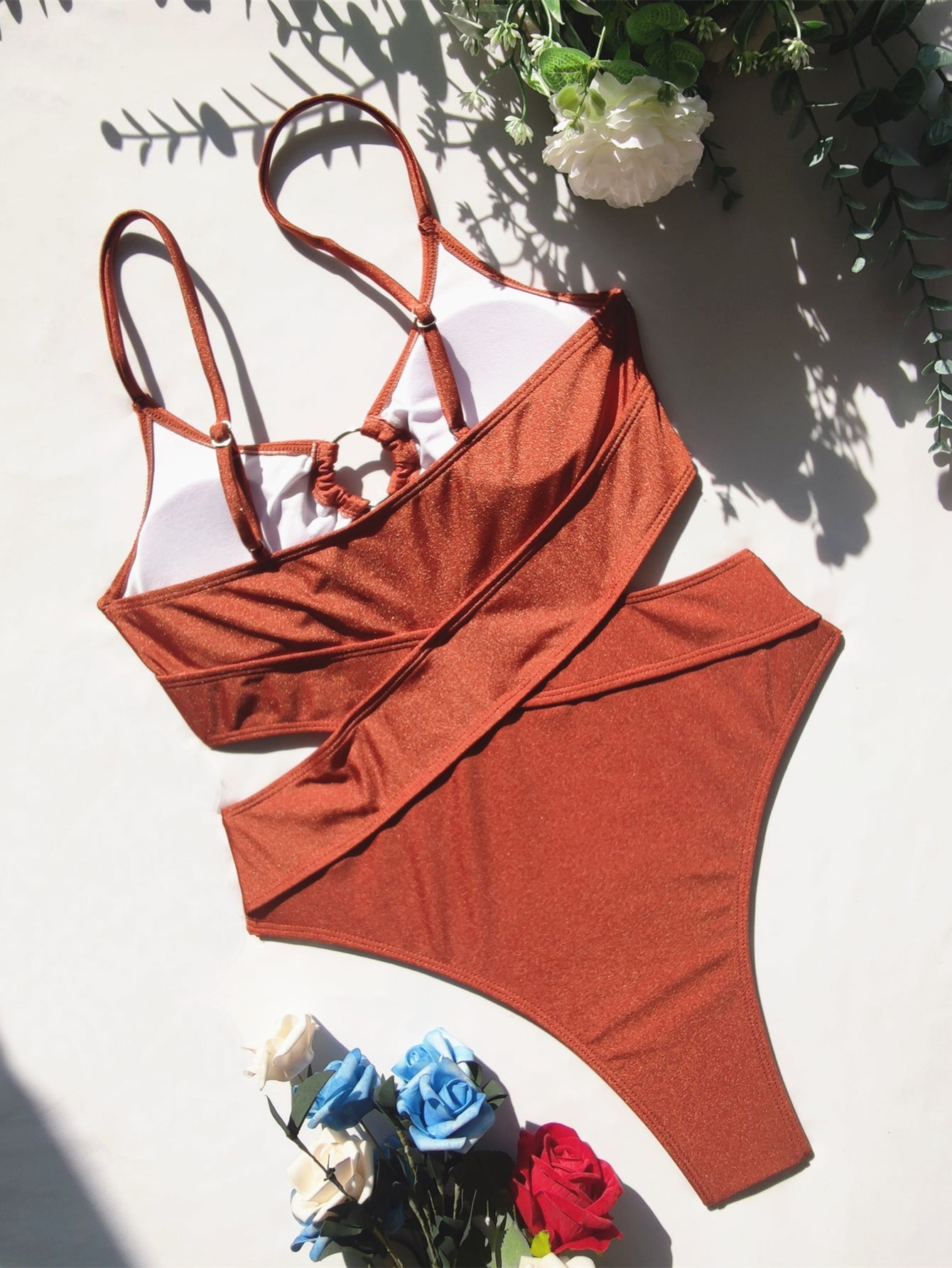 Bikini Double One-Piece Swimsuit Solid Color Bikini Swimsuit Women Stitching Swimsuit Sexy