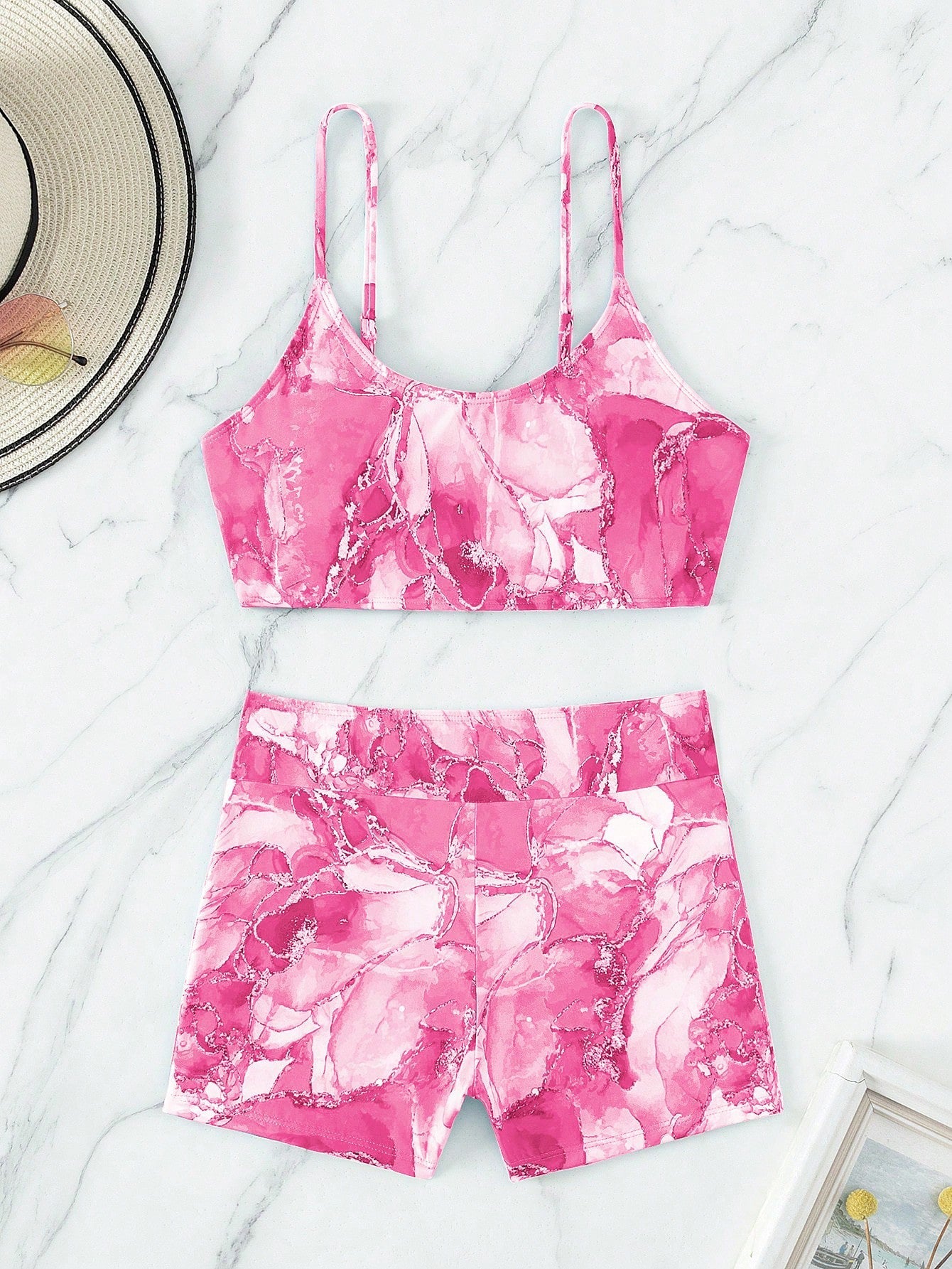 Swimsuit Women Tie Dyed Split Two Piece Set Printed Bikini Swimsuit