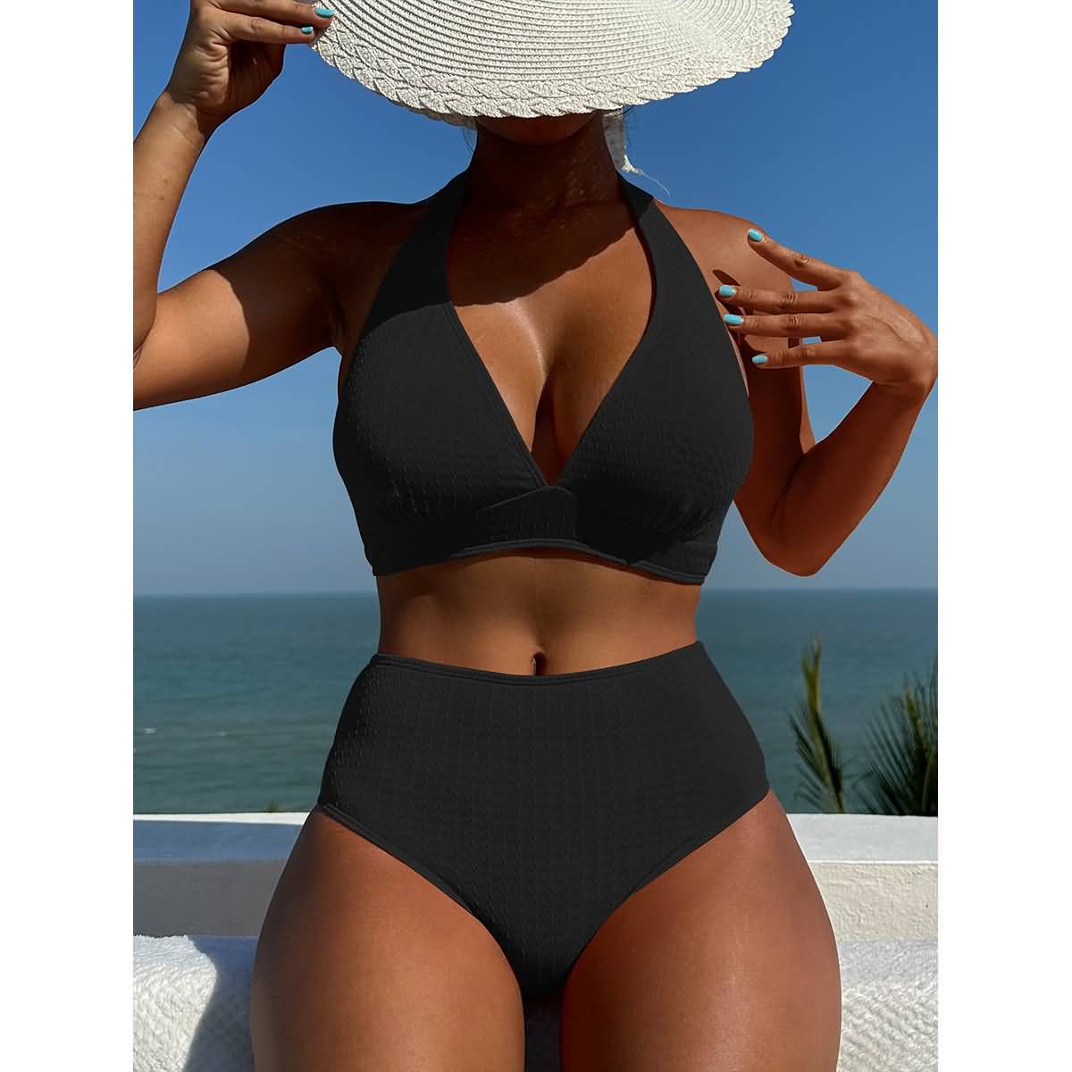 Sexy Bikini Ladies Split Backless Swimsuit Ribbon Swimsuit