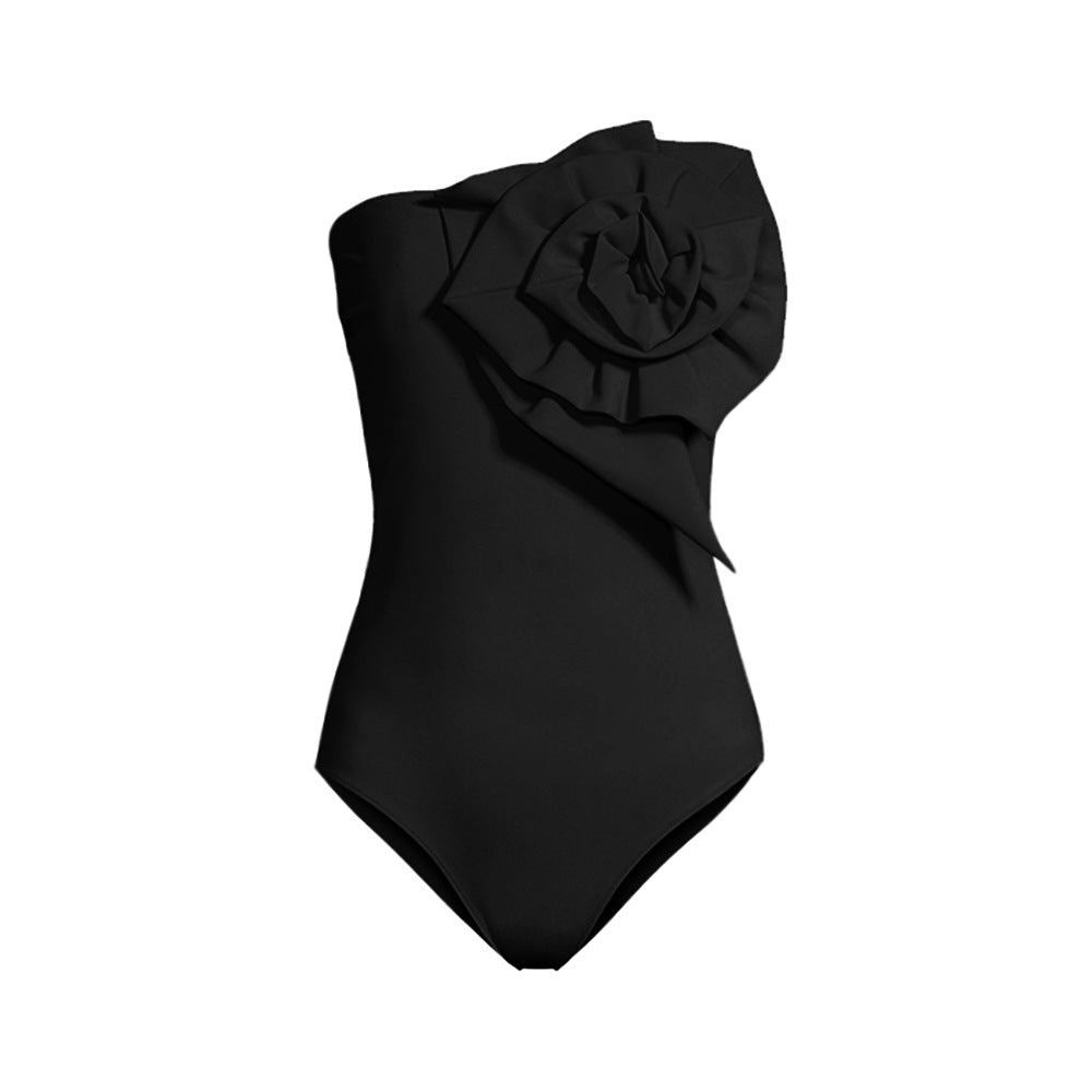 Three Dimensional Floral One Piece Swimsuit Women Vacation Suit Skirt Swimsuit