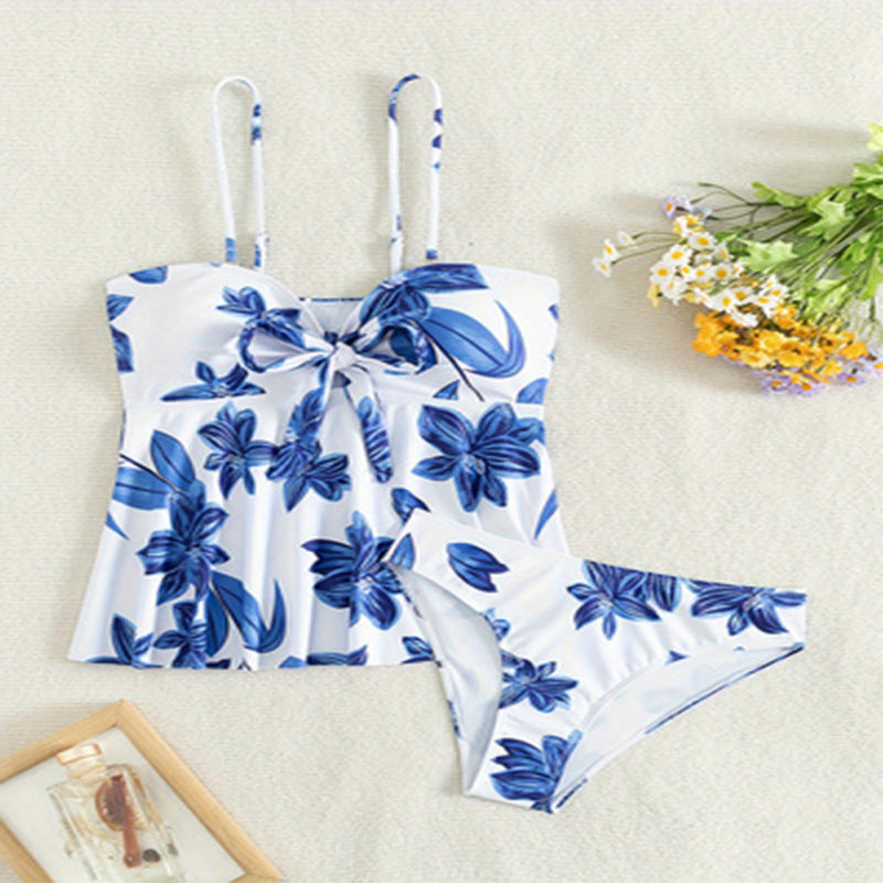 Swimsuit Printed Sling Split Swimsuit Women Stylish Beach Bikini Two Piece Set
