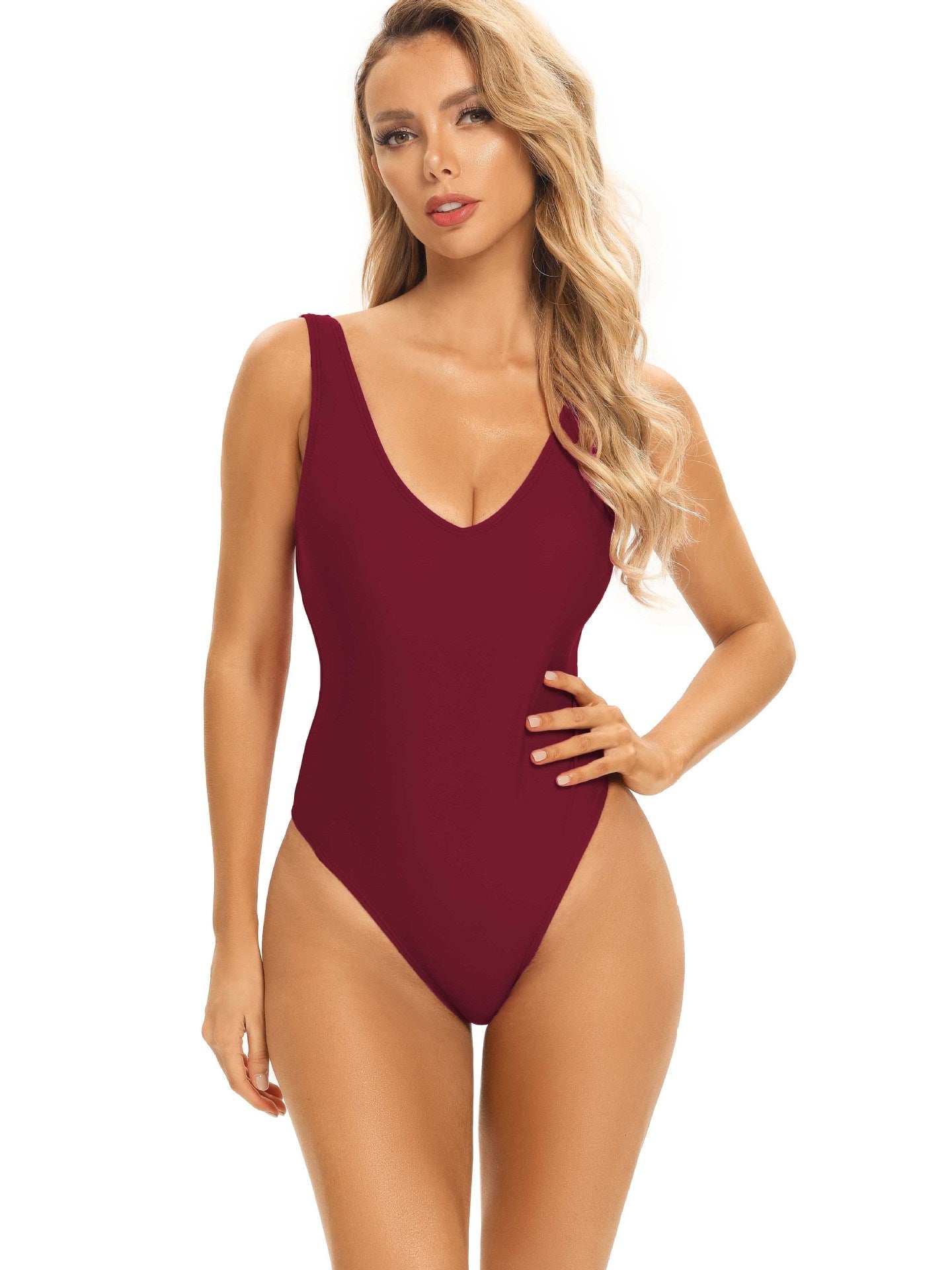 Multi Color Basic Sexy Backless Swimsuit Spring Swimsuit Women