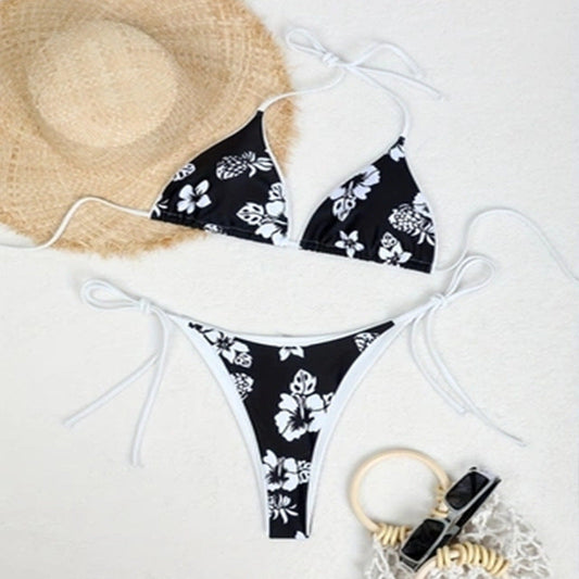 Floral Sexy Bikini Split Swimsuit Women Beach Triangle Bikini Swimsuit