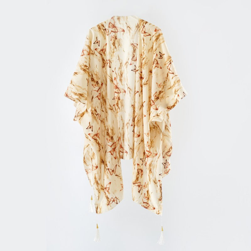 Outer Tower Women Spring Summer Blouse Sun Proof All Matching Tassel Shawl Simple Travel Beach Photo