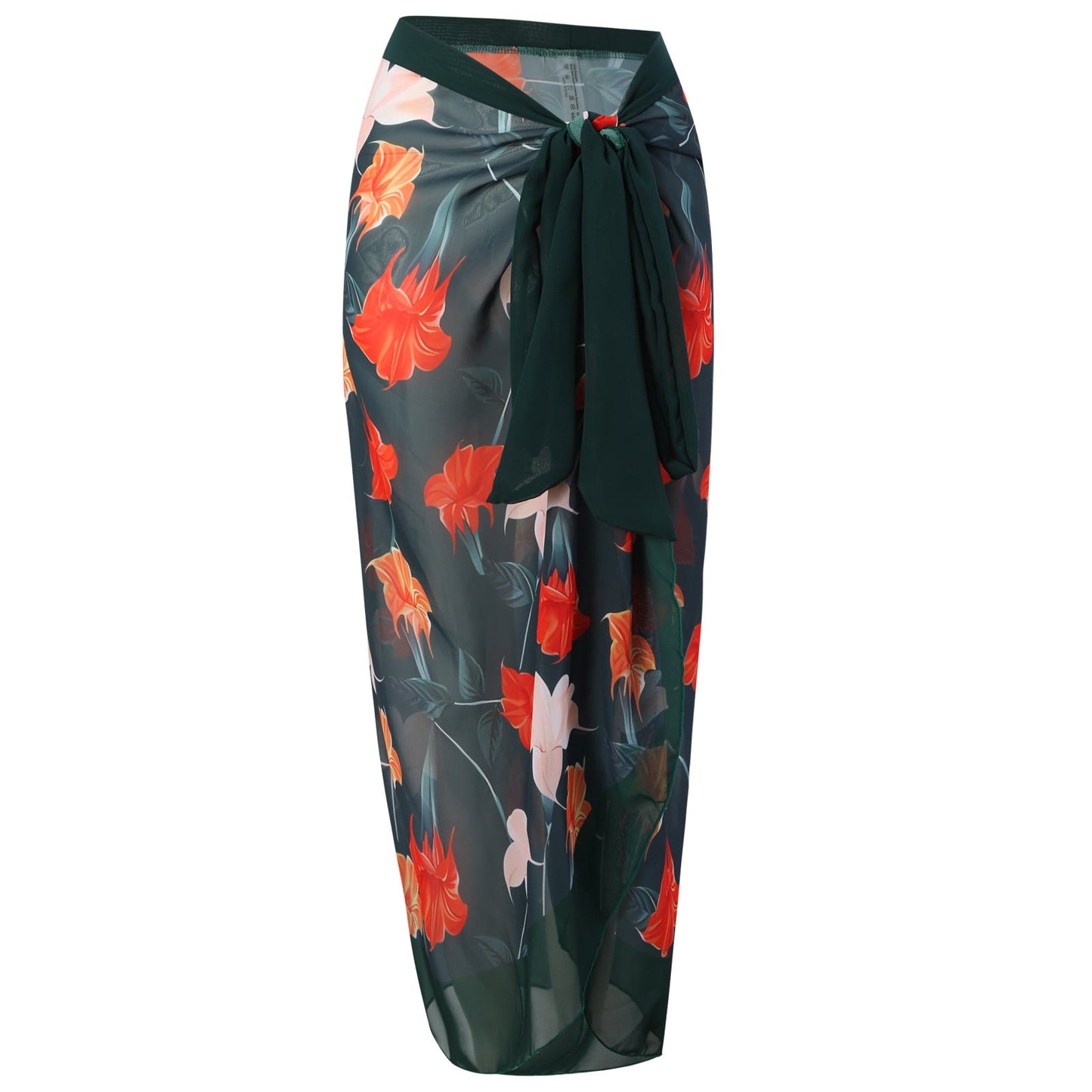 Sexy Double Sided One Piece Swimsuit Pleated Halter Bikini Suit Chiffon Dress