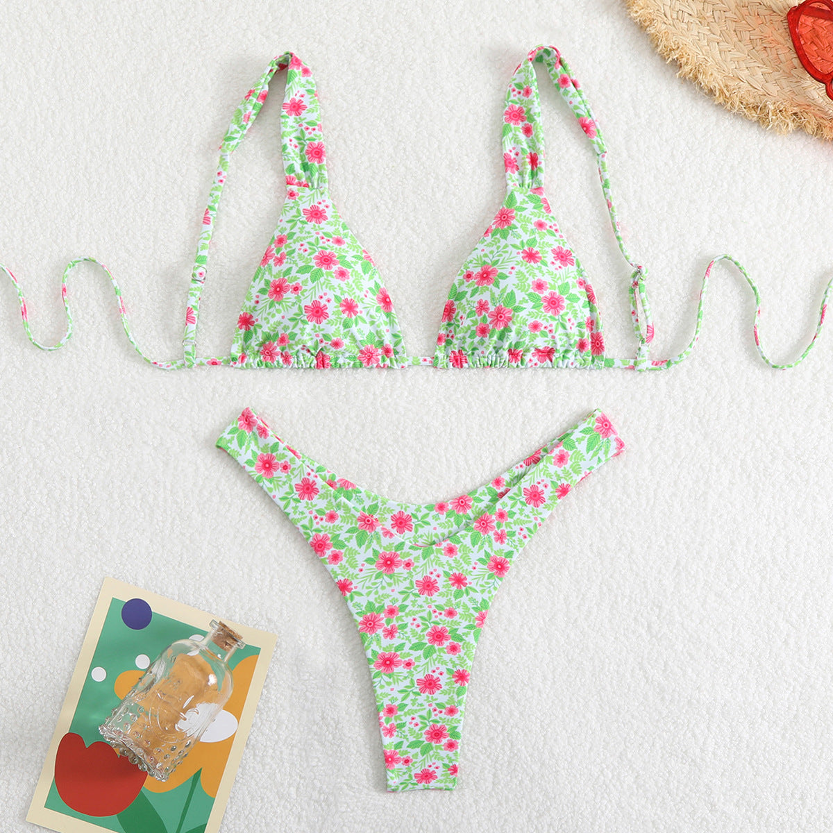 Bikini Printed Double Layer Fabric Durable High Elastic Swimsuit Women Spring Bikini