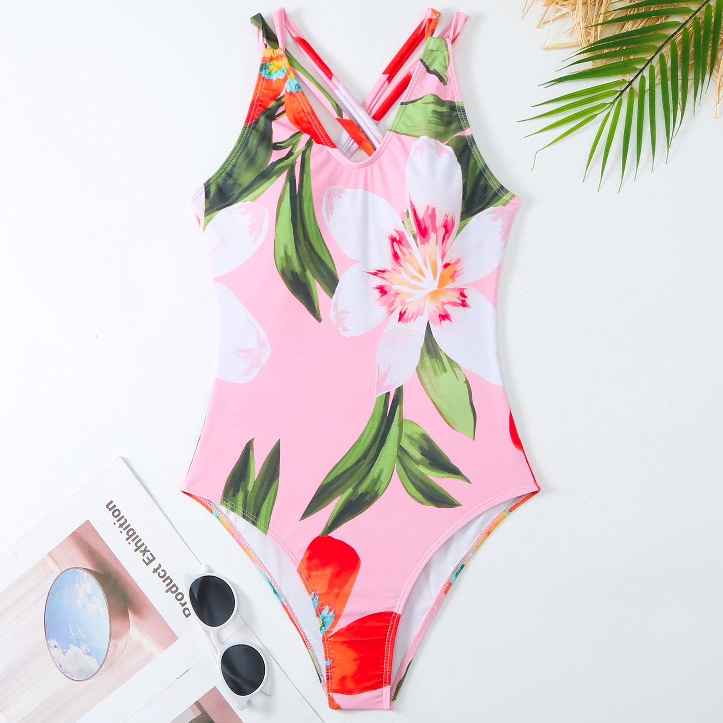 Solid Color One Piece Wome Swimwear Set French Retro Covering Belly Thin Swimming