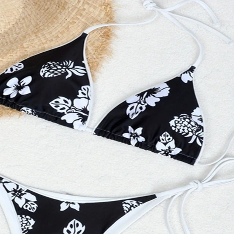 Floral Sexy Bikini Split Swimsuit Women Beach Triangle Bikini Swimsuit