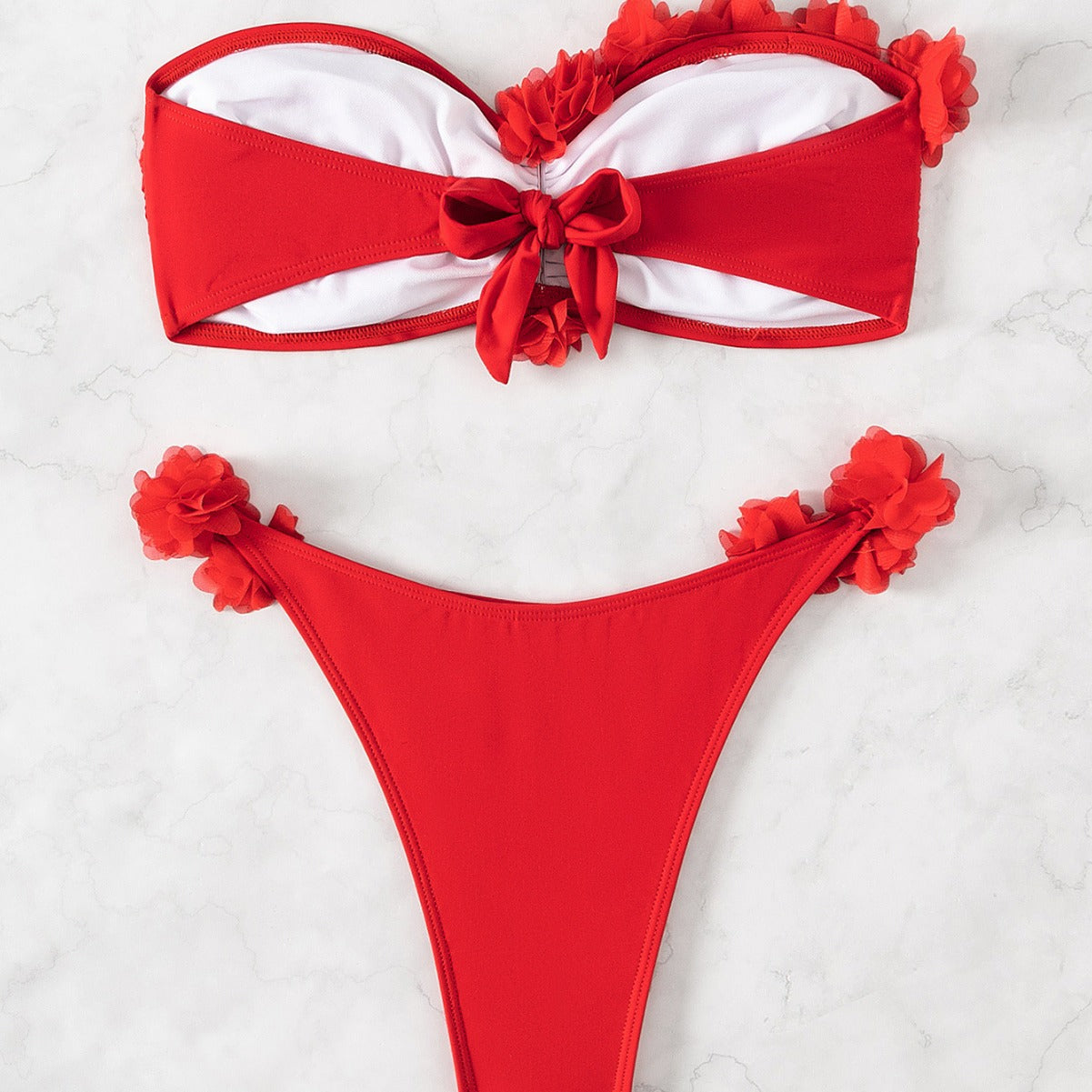 Tube Top Strapless Split Swimsuit Women Sexy Split Swimsuit Summer Beach Bikini Sets