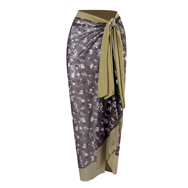 Split Double Sided Three Piece Set Retro Swimsuit Swimsuit Lace up Sand