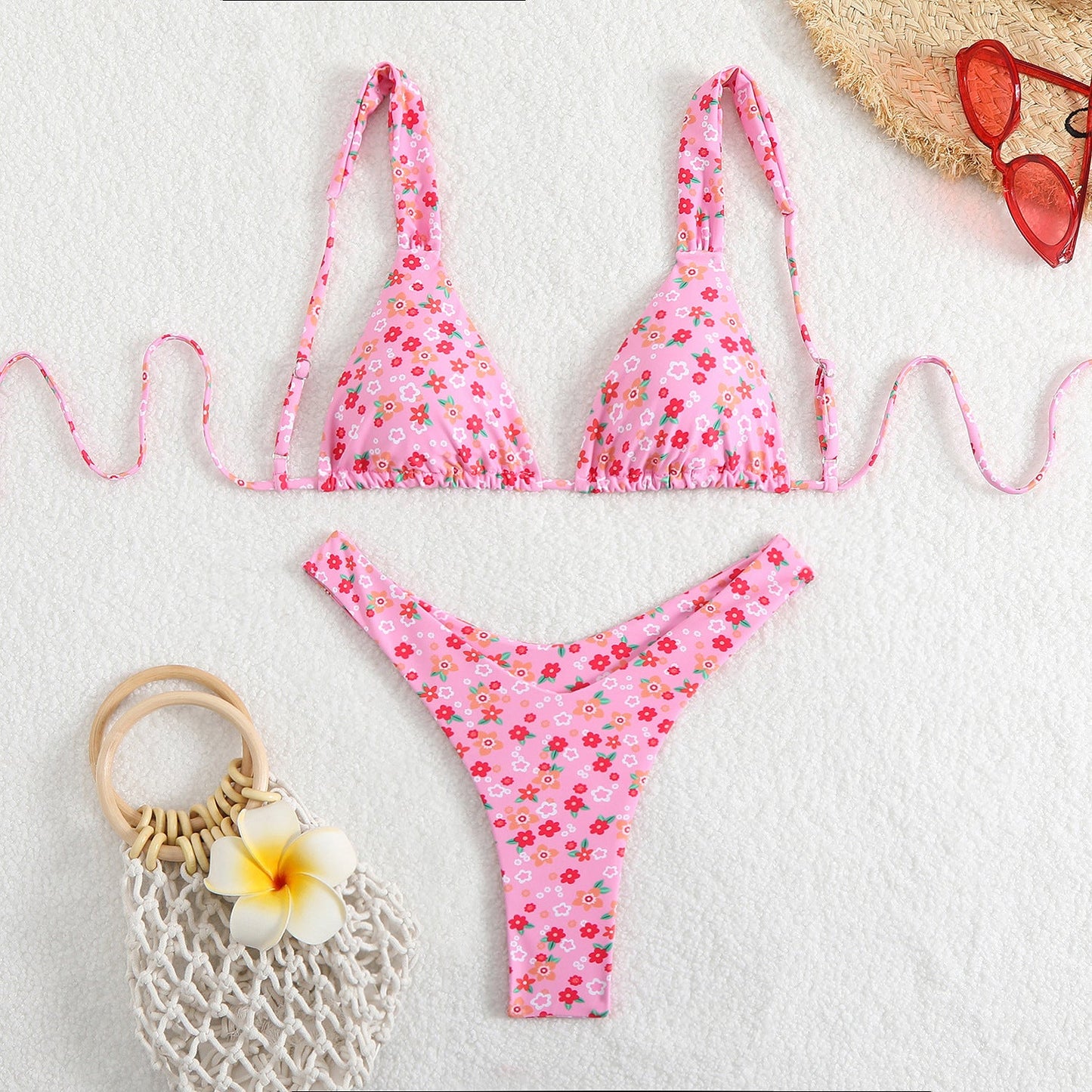 Bikini Printed Double Layer Fabric Durable High Elastic Swimsuit Women Spring Bikini