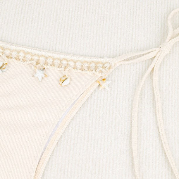 Lace Wilhelmy Shell Bikini Pink Three Point Bikini Split Swimsuit