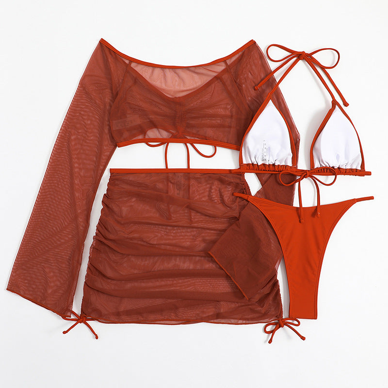 Arrival Ladies Swimsuit Split Four Piece Swimsuit Summer Beach Sexy Bikini