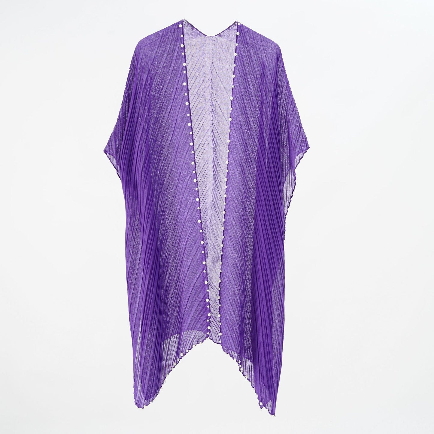 Pearl Breasted Solid Color Blouse Beach Dress Sunscreen Sexy Shawl Blouse Seaside Vacation Cardigan