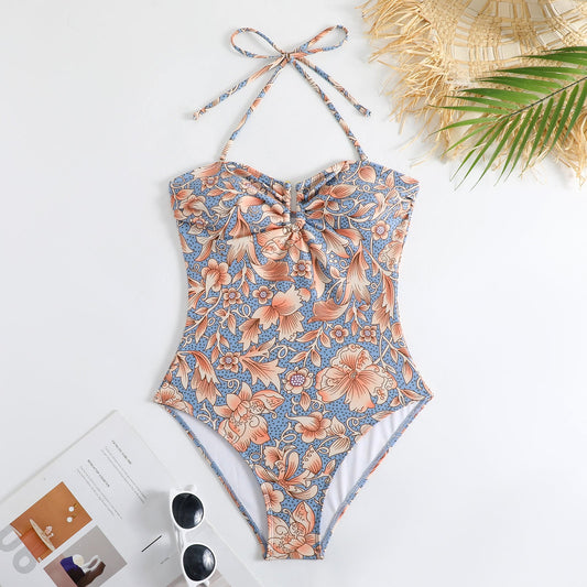 Printing Sexy Retro One Piece Women Swimsuit Suit Belly Covering Slimming Swimsuit Vacation