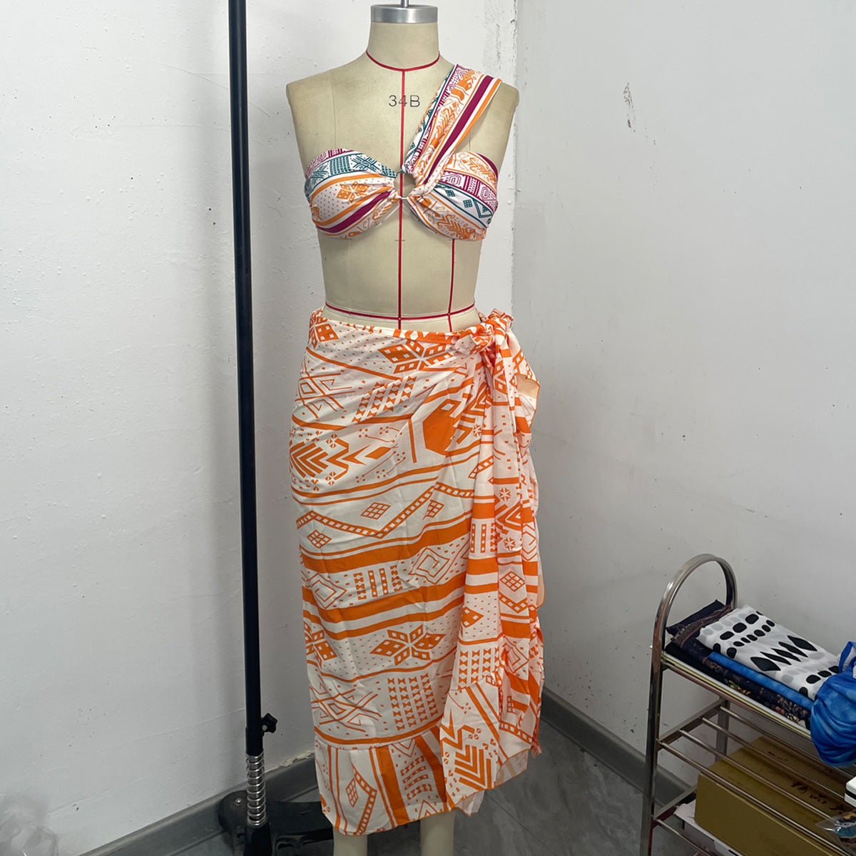 Split Three Piece Sexy Bikini Swimsuit Women Slimming Swimsuit Skirt Sets