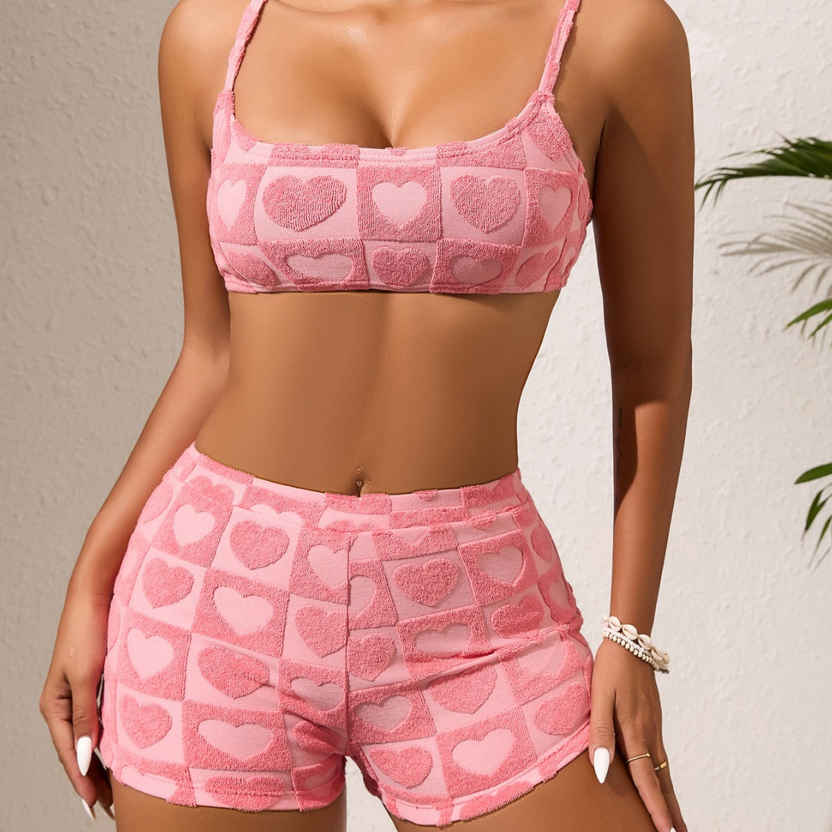 Split Swimsuit Women Pink Bikini Boxers Surfing Sexy Spring Women Swimsuit