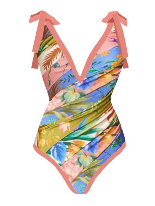 Sexy Siamese Conservative Cover Belly Thin Swimsuit Spring Bathing Suit Women Chiffon Beach Dress