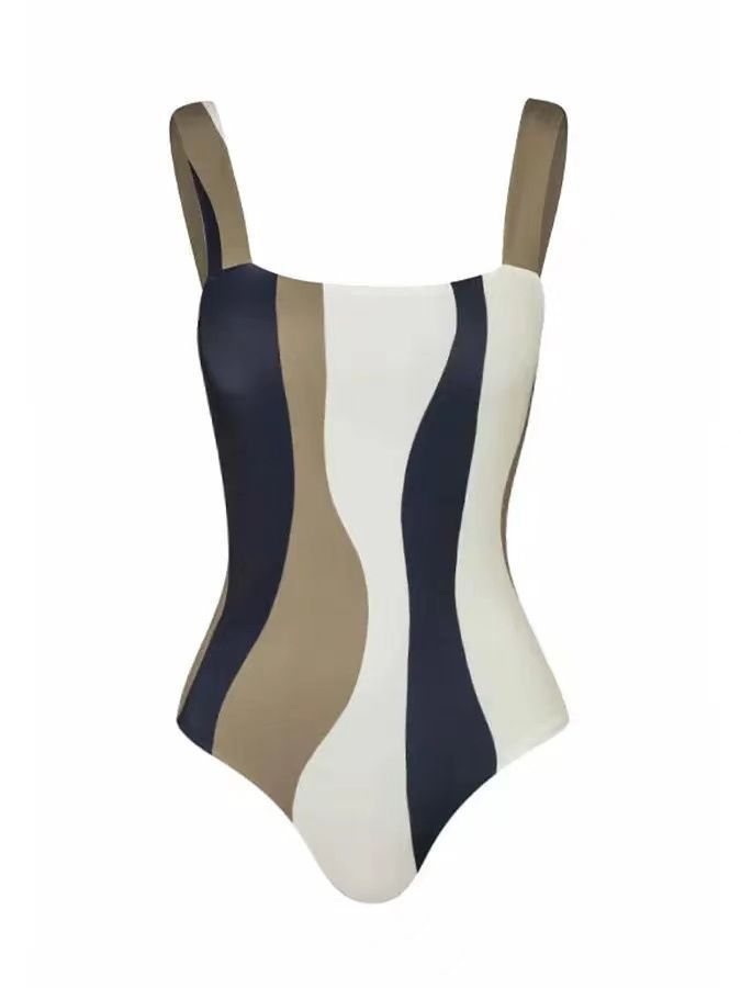 One Piece Bikini Swimsuit Women Conservative Sunscreen Gauze Skirt Seaside Vacation Spring Bathing Suit Suit