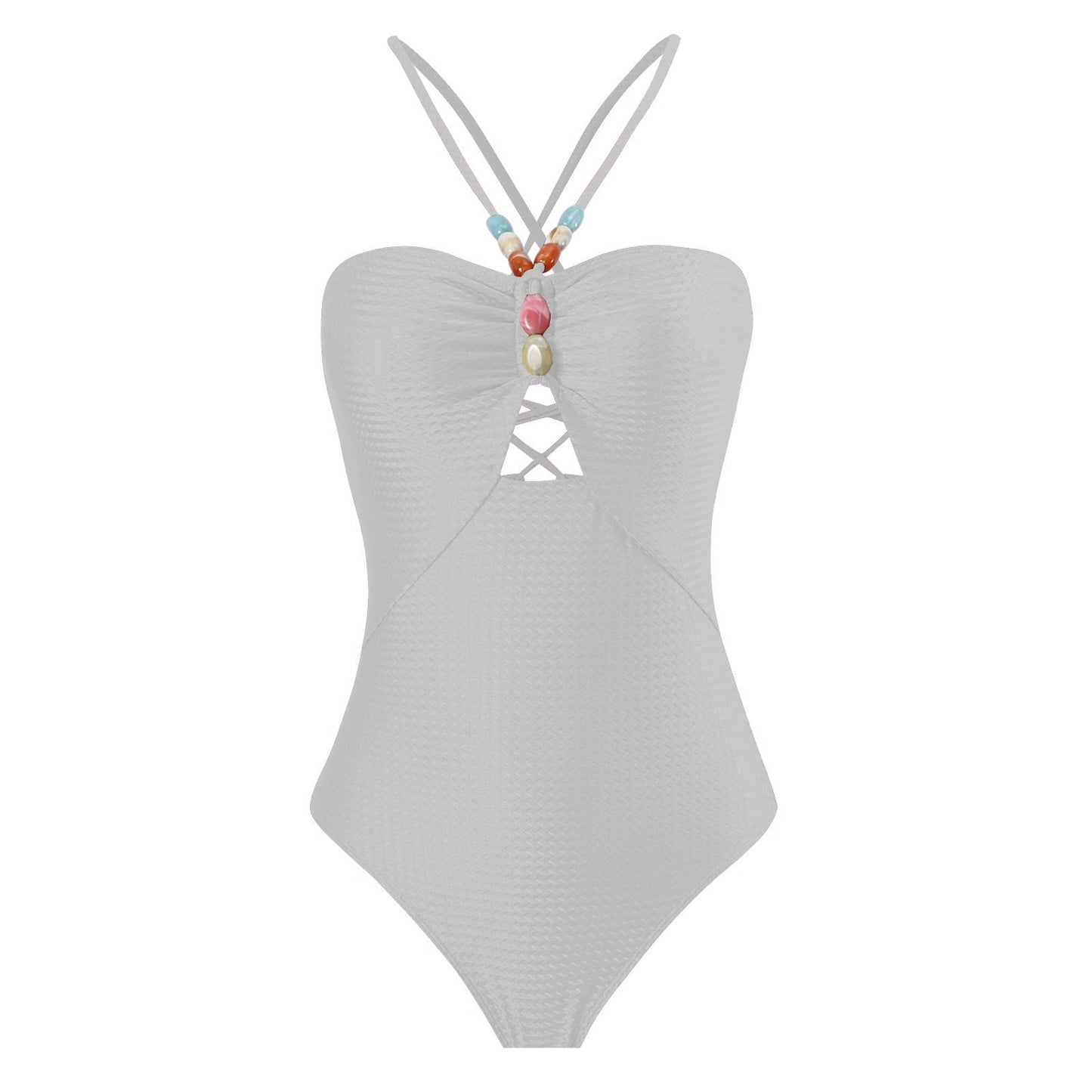 Arrival Solid Color One Piece Women Swimwear Suit French Retro Covering Belly Thin Swimming