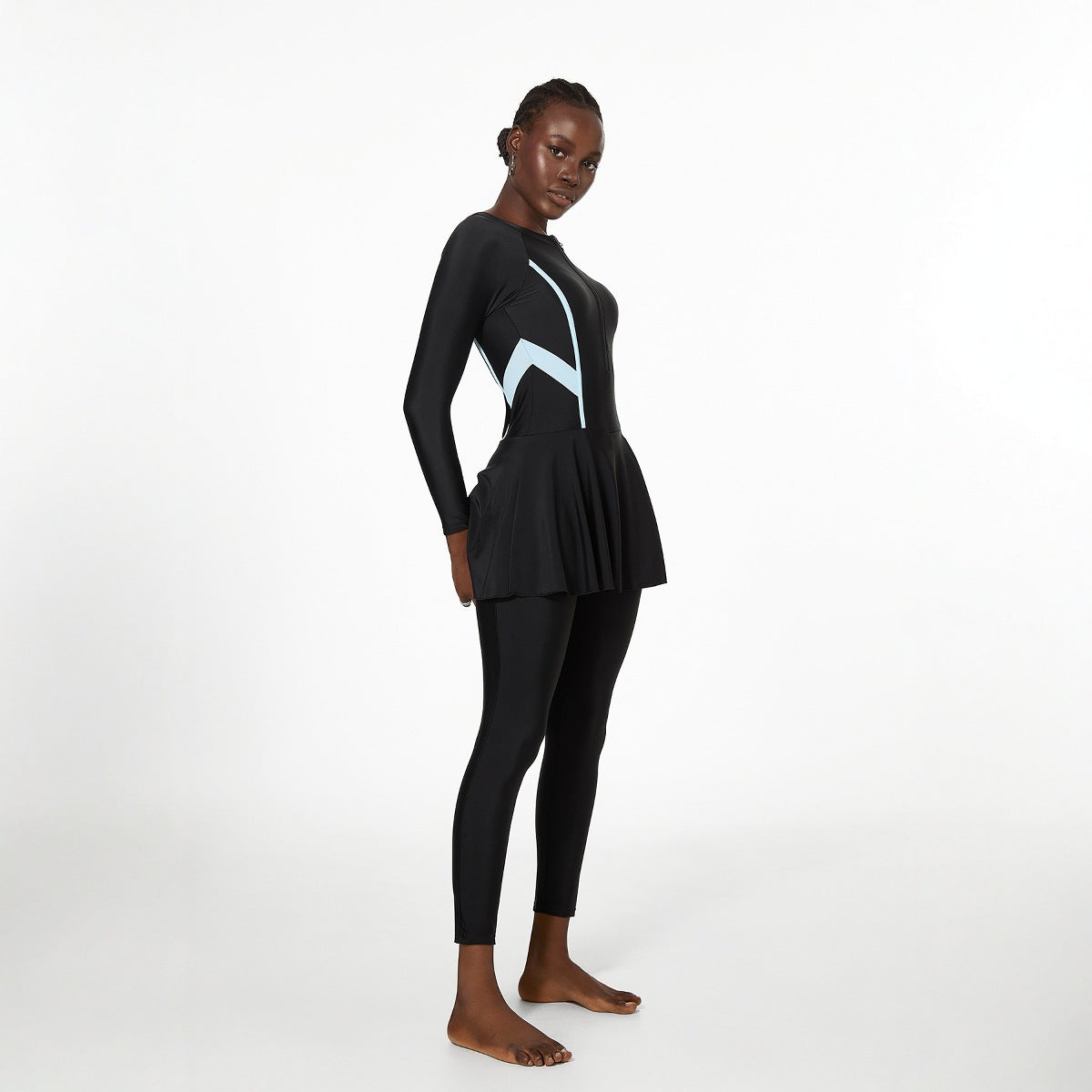 Swimwear Women Belly Covering One Long Sleeve Trousers Spring Surfing Diving Swimsuit