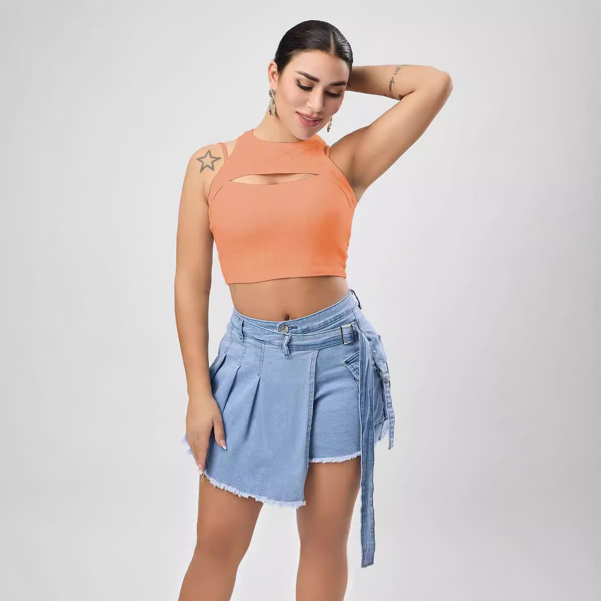 Multi Color Sexy Stretch Hollow Out Cutout Vest Women Sexy Design Blouse Slim Women Clothing