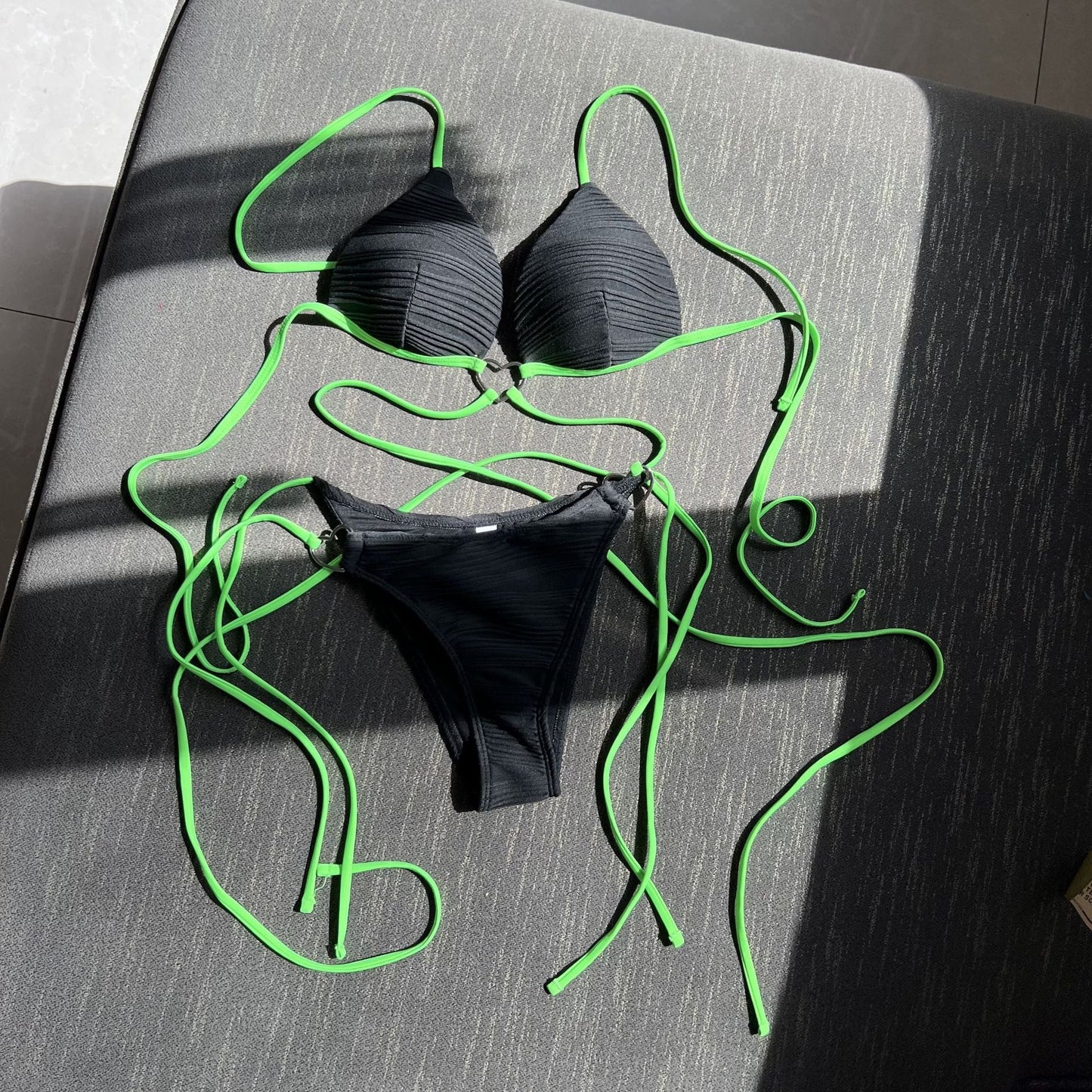 Sexy Love Drawstring Strap Hard Cup Bikini Swimsuit