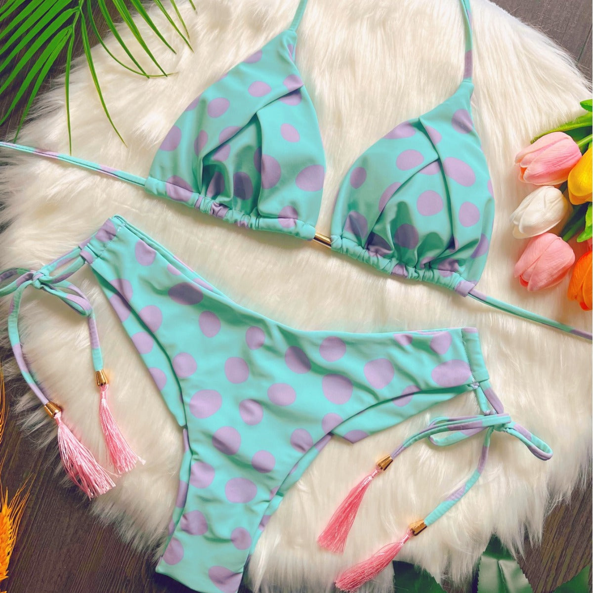 Printed Split Bikini Swimsuit Sexy Triangle Women Swimsuit Swimming Suit