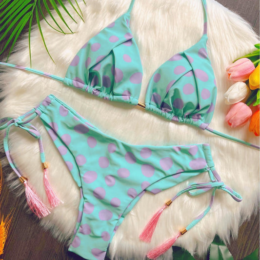 Printed Split Bikini Swimsuit Sexy Triangle Women Swimsuit Swimming Suit