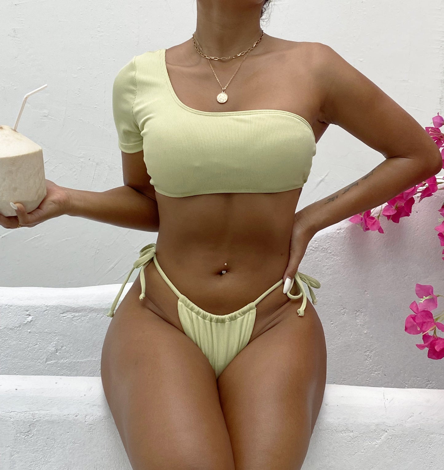 Split Swimsuit Women Tight One Shoulder Durable Swimsuit Sexy Swimsuit