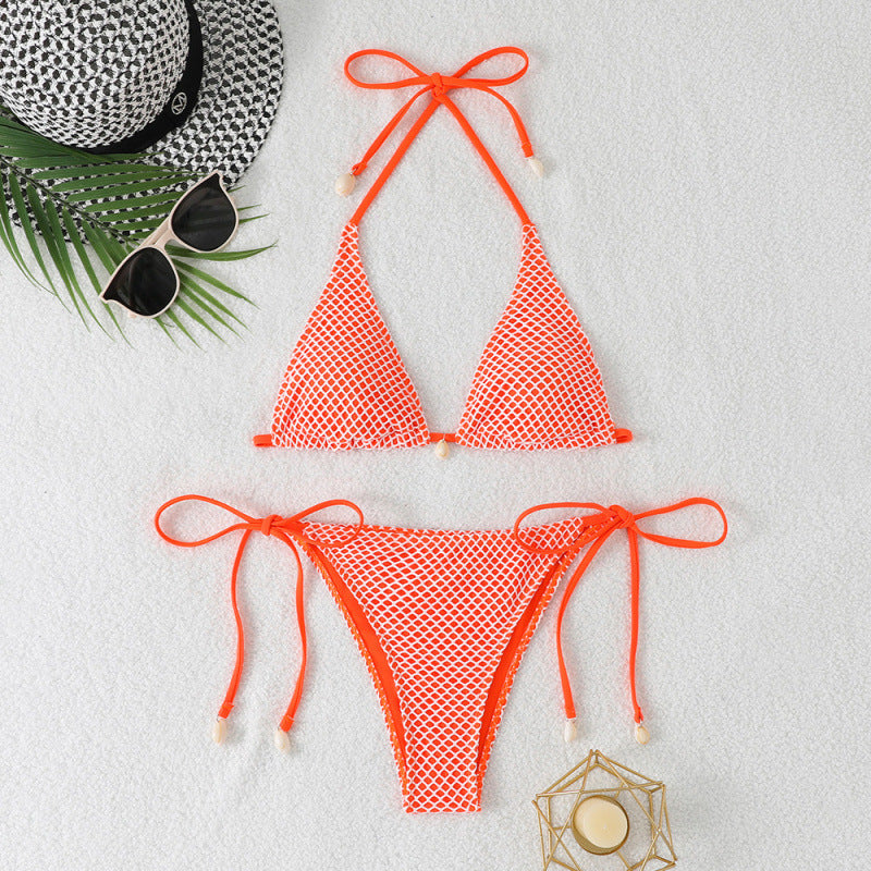 Swimsuit Women Split Sexy Net Beach Three Point Bikini Swimsuit