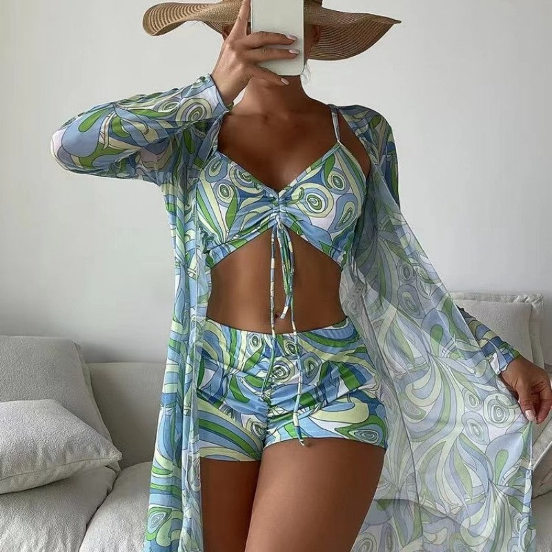 Swimsuit Women Three Piece Split Bikini Sexy High Waist Swimsuit