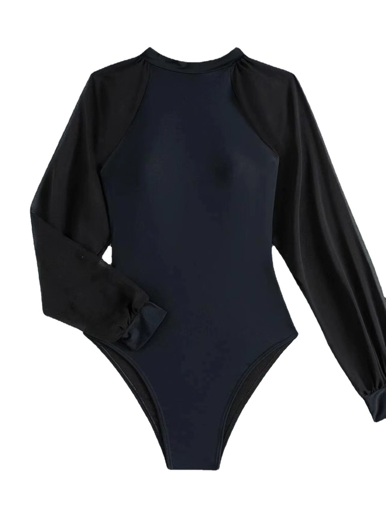 Sexy Lace Sleeve Backless Swimsuit